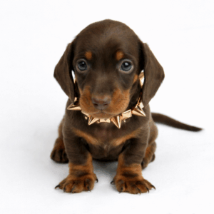 Teckel nain chocolat et feu