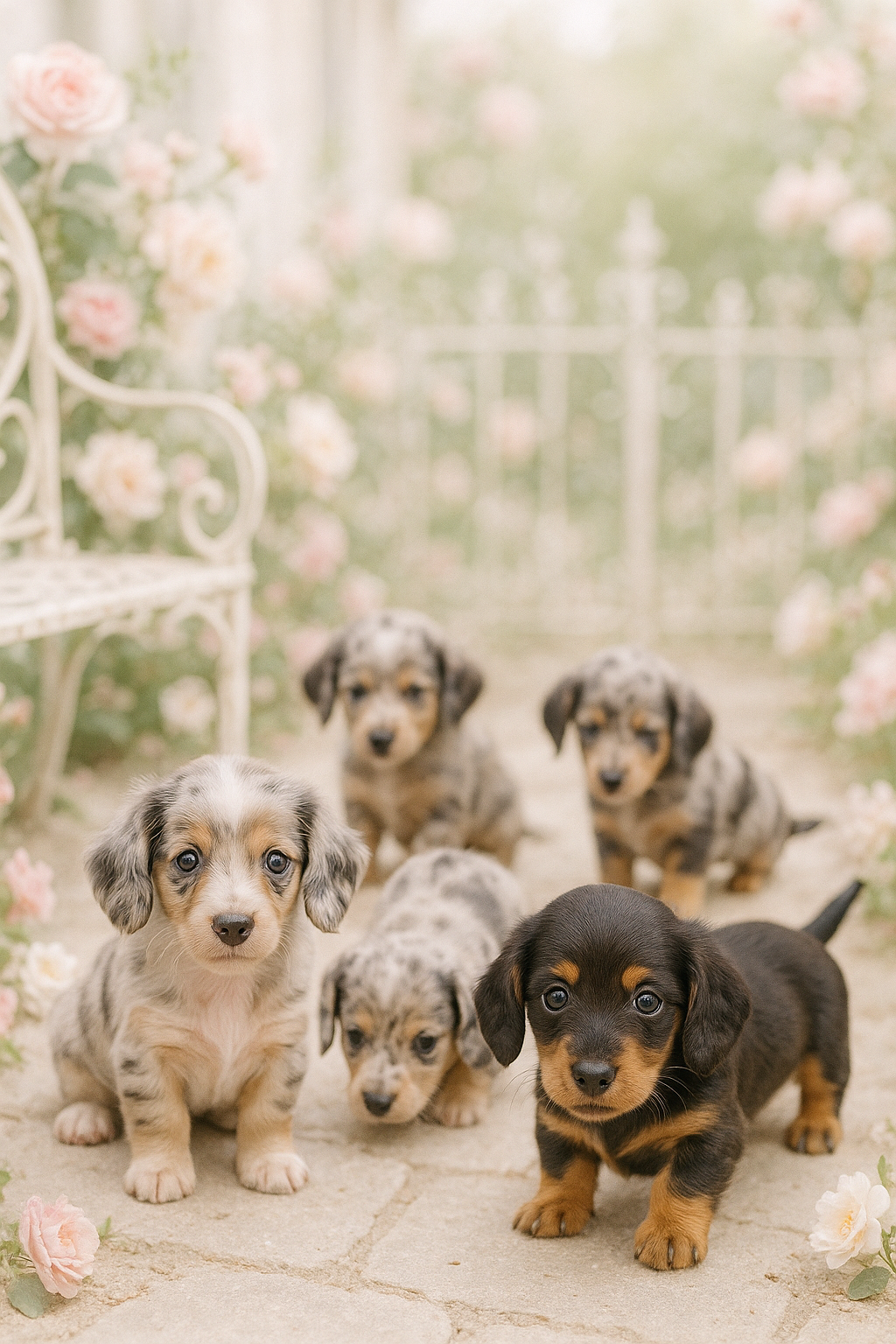 Chiots teckel nain arlequin proche de paris
