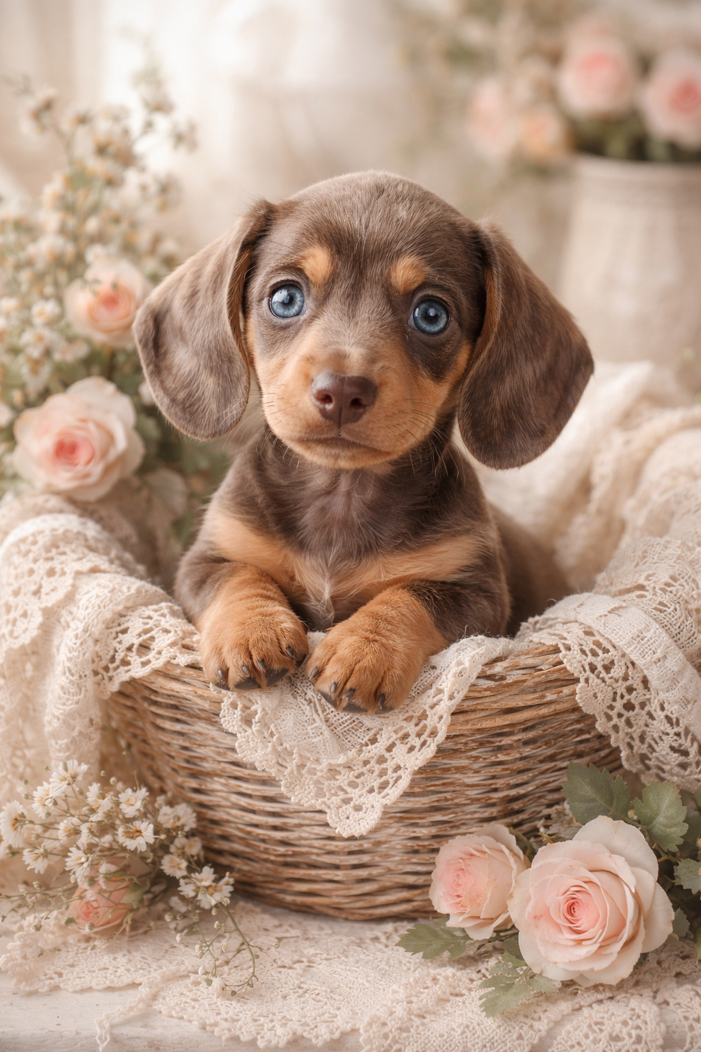 teckel aux yeux bleus