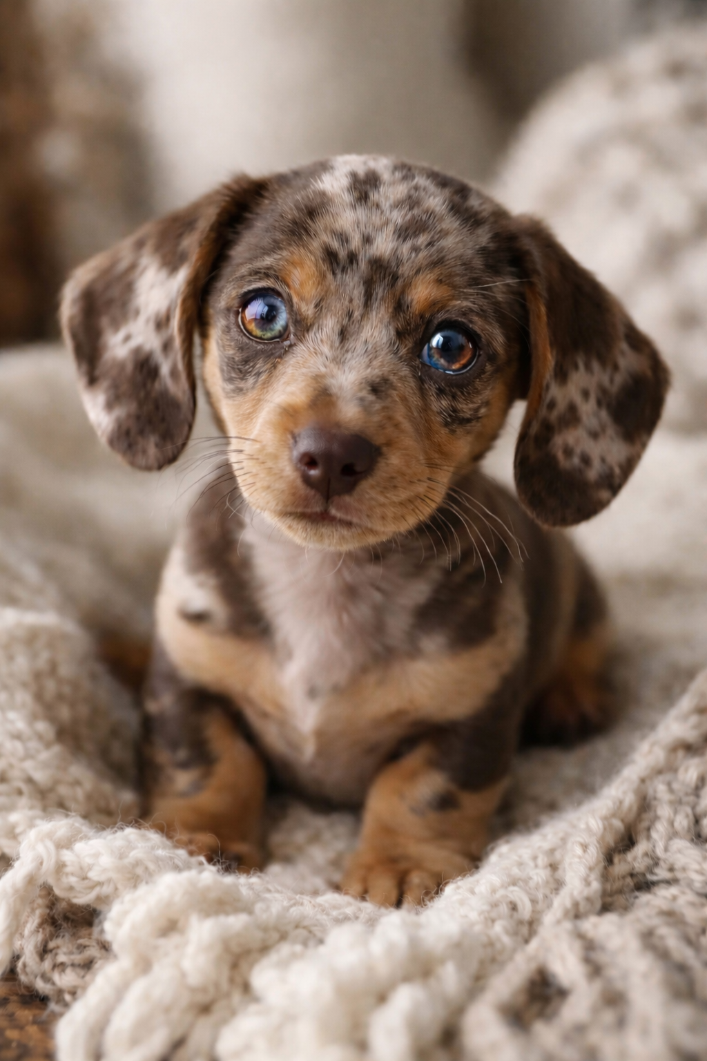 Teckel aux yeux particolores