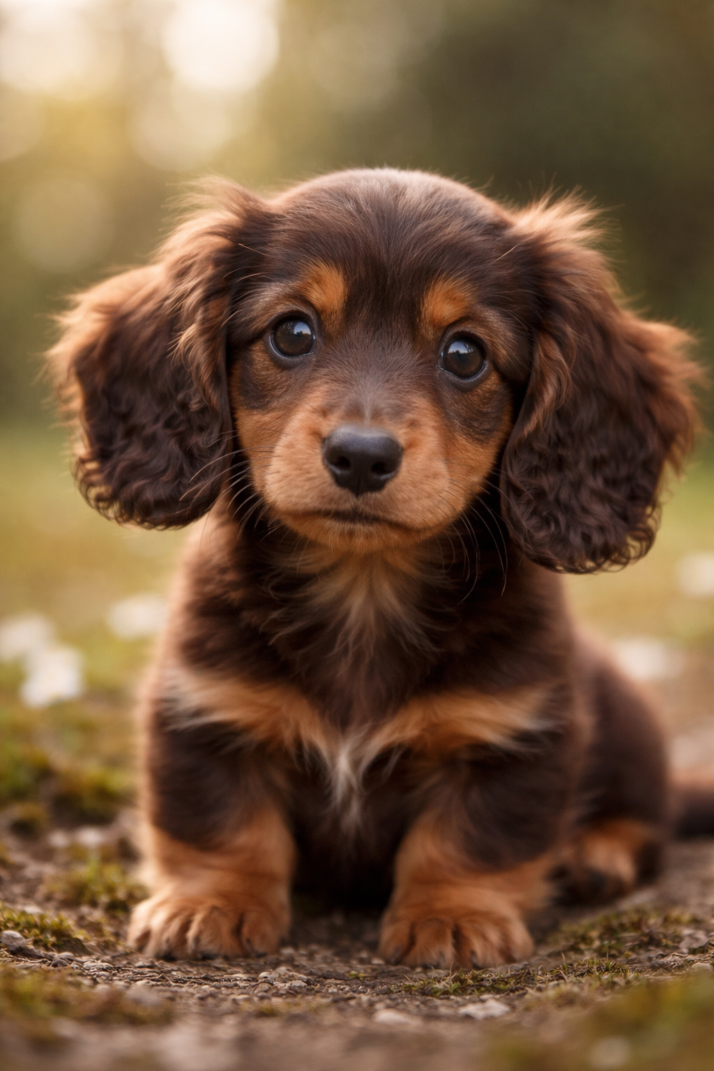 Teckel poil long chocolat